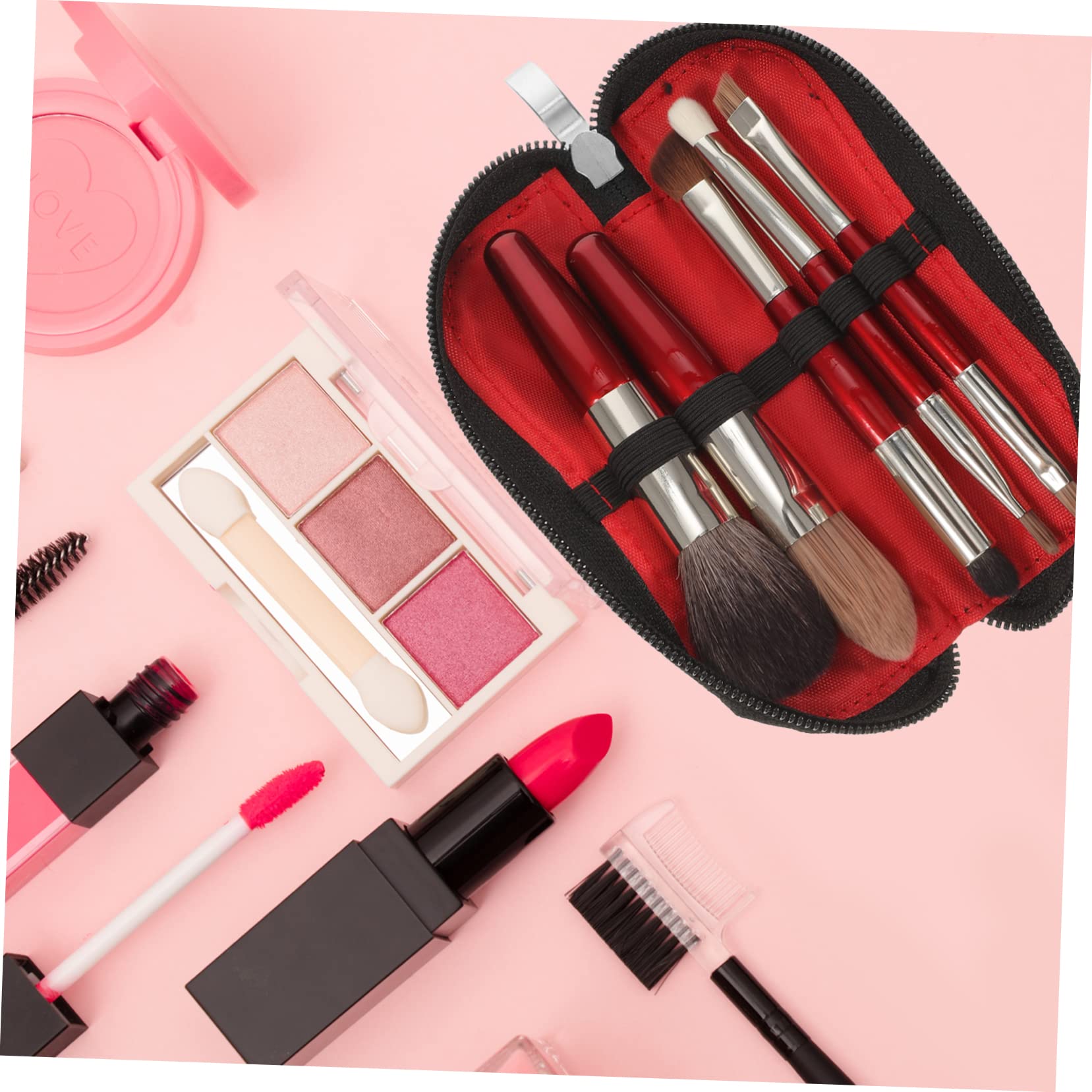 MAGICLULU 2 Sets Make Up Pinsel Mit Tasche Mädchen Kosmetikpinsel Stoff Tragbar