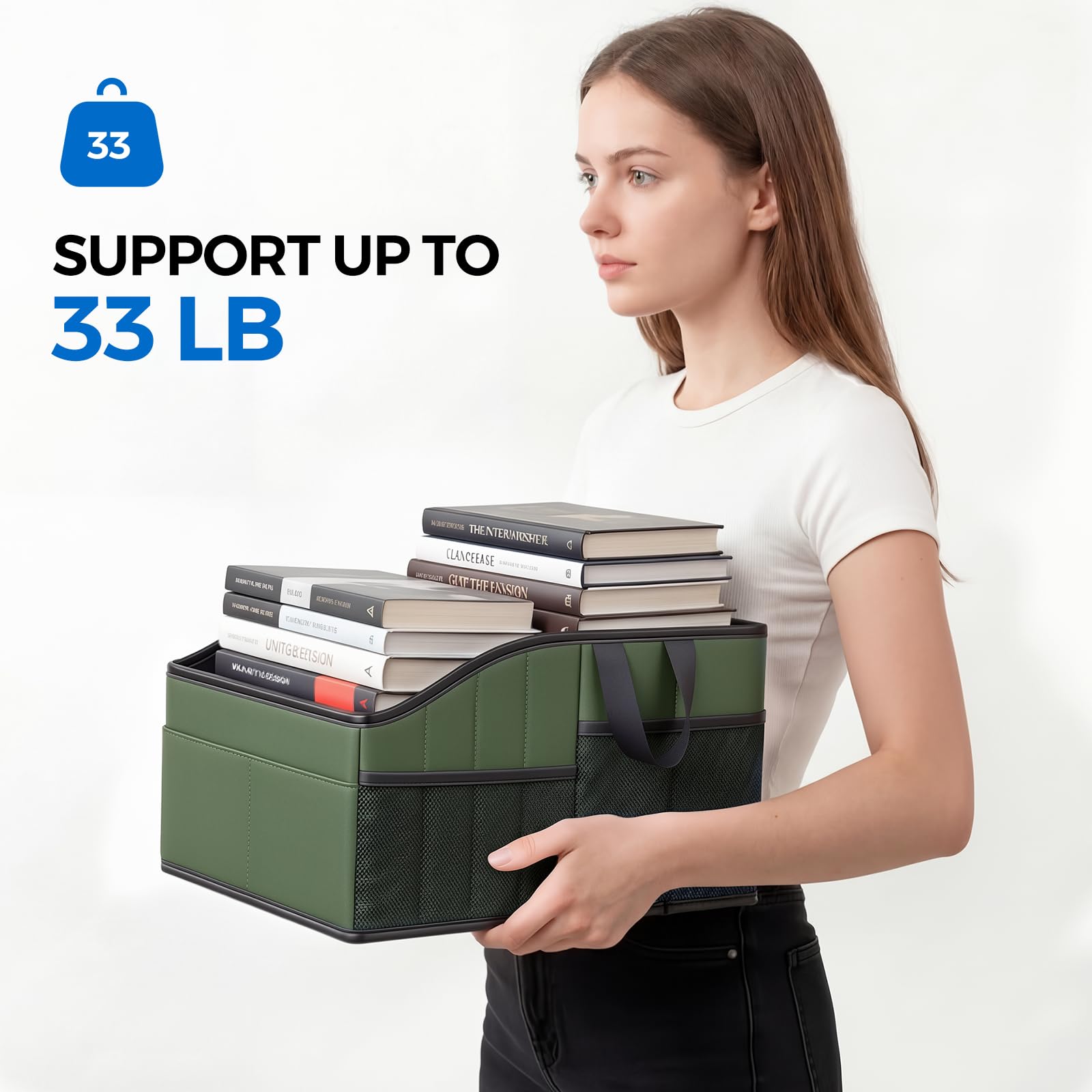 WHHMK Organizer per sedile posteriore dell'auto, in pelle robusta, con portata di 10 kg di peso, organizer per sedile anteriore, organizer da pavimento e portaoggetti utilizzato per SUV, camion