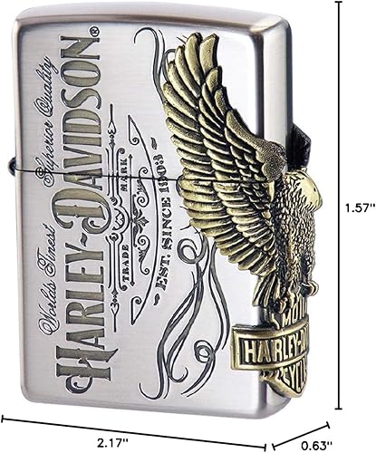 Miniatura 4 de Zippo HDP-75 Encendedor, plata, modelo Harley-Davidson Japan Limited, procesamiento de 3 lados