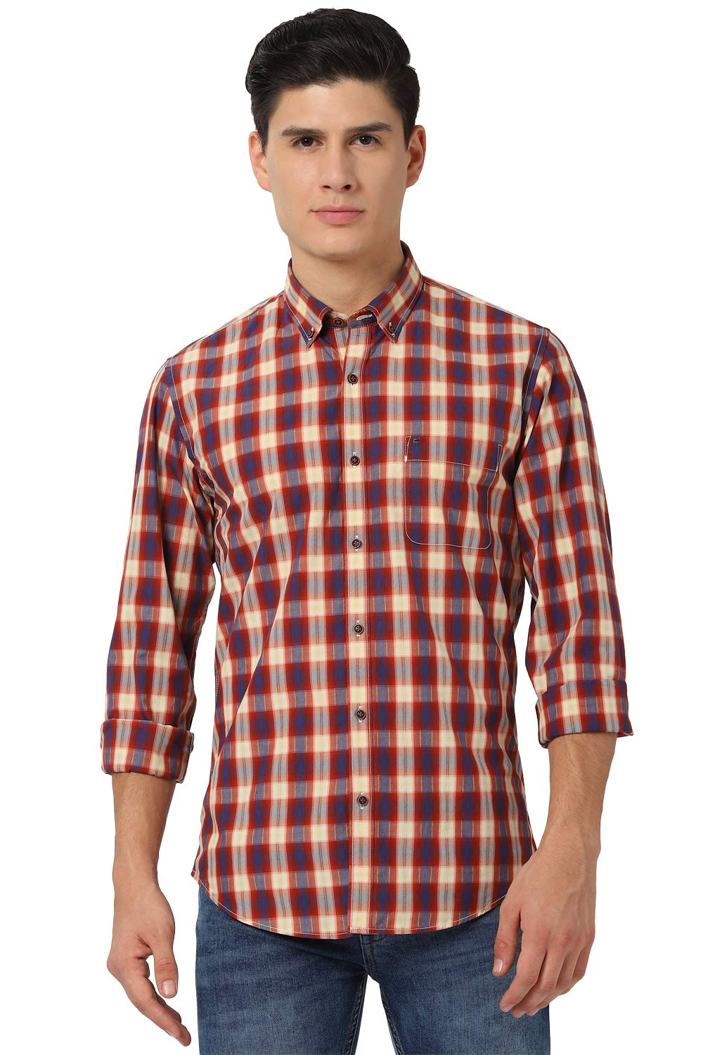 Peter EnglandMen's Slim Fit Casual Shirt