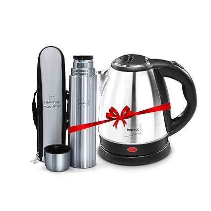 Impex 1.5 L Stainless Steel Electric Kettle And 500 ml Thermosteel Flask Combo