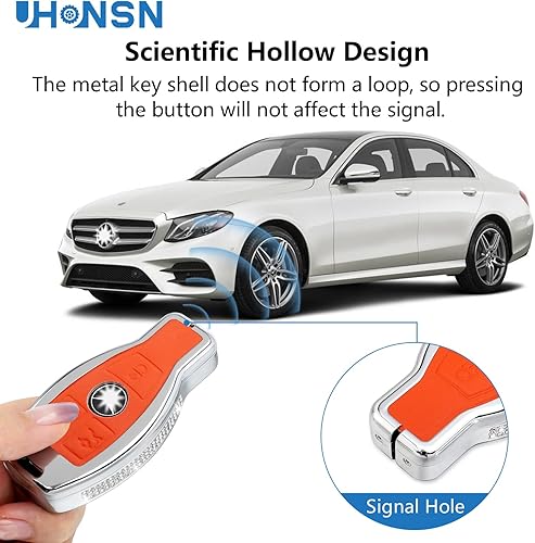 Miniatura 5 de UHONSN Funda para llavero de Mercedes Benz con llavero brillante de piel suave, funda protectora para AMG C E M S CLS CLA GLK GLA GLC GLE AMG Clase