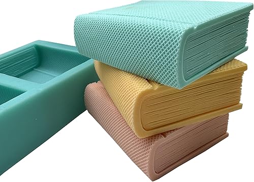 Miniatura 2 de Molde de jabón de silicona de dos libros, moldes de cera de vela hechos a mano, molde de silicona para pastel de mousse de chocolate, gelatina de