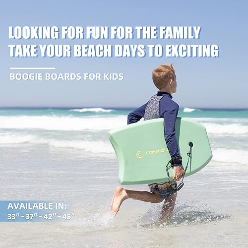 Miniatura 6 de CONTOUR SURF Reed Body Board - Tabla de cuerpo de 33 pulgadas para playa, niños, ligera, núcleo EPS de doble canal, doble canal, correa de muñeca