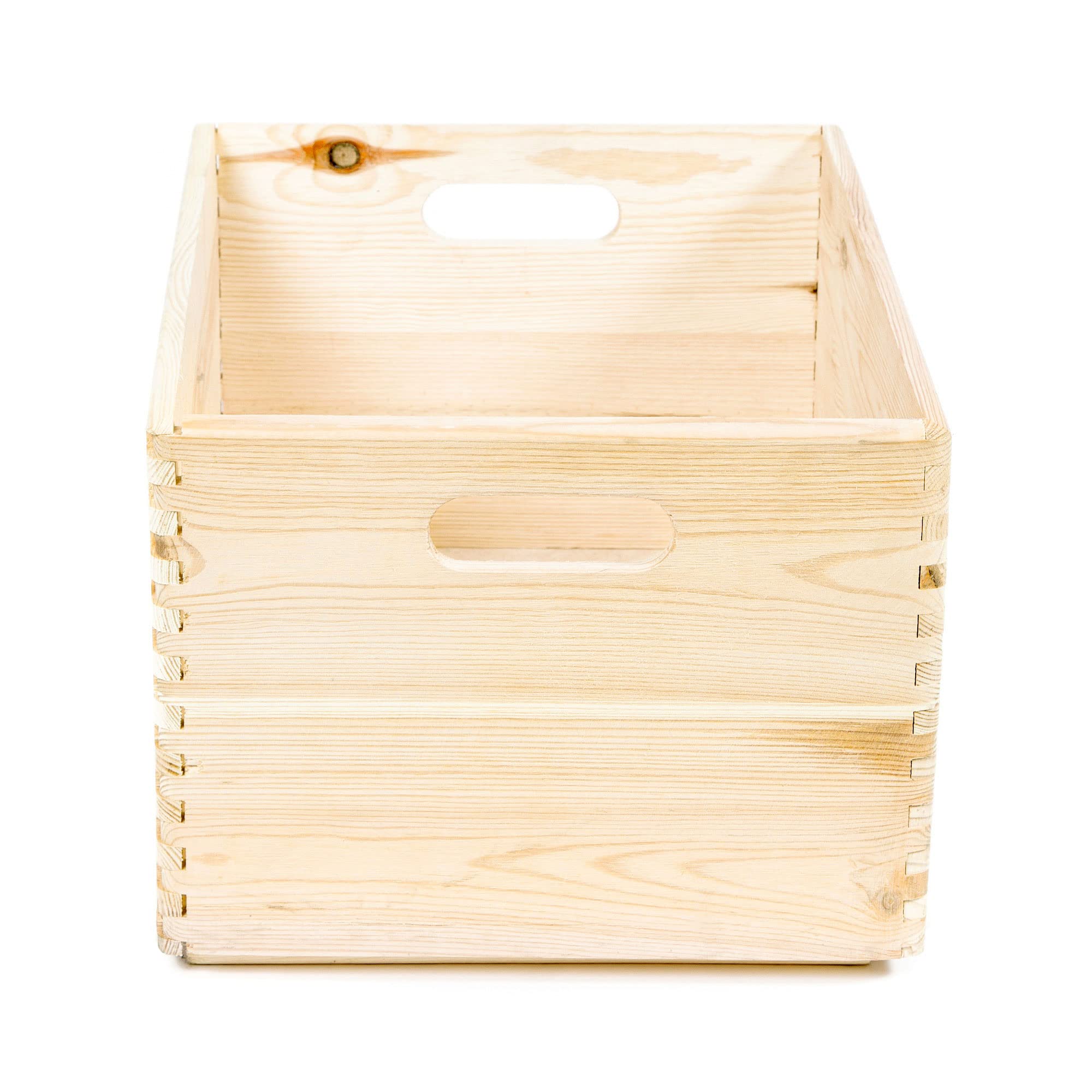 Compactor SKYR Wooden Box XL 40x30x23 cm in Natural Pine Wood for Home Organization