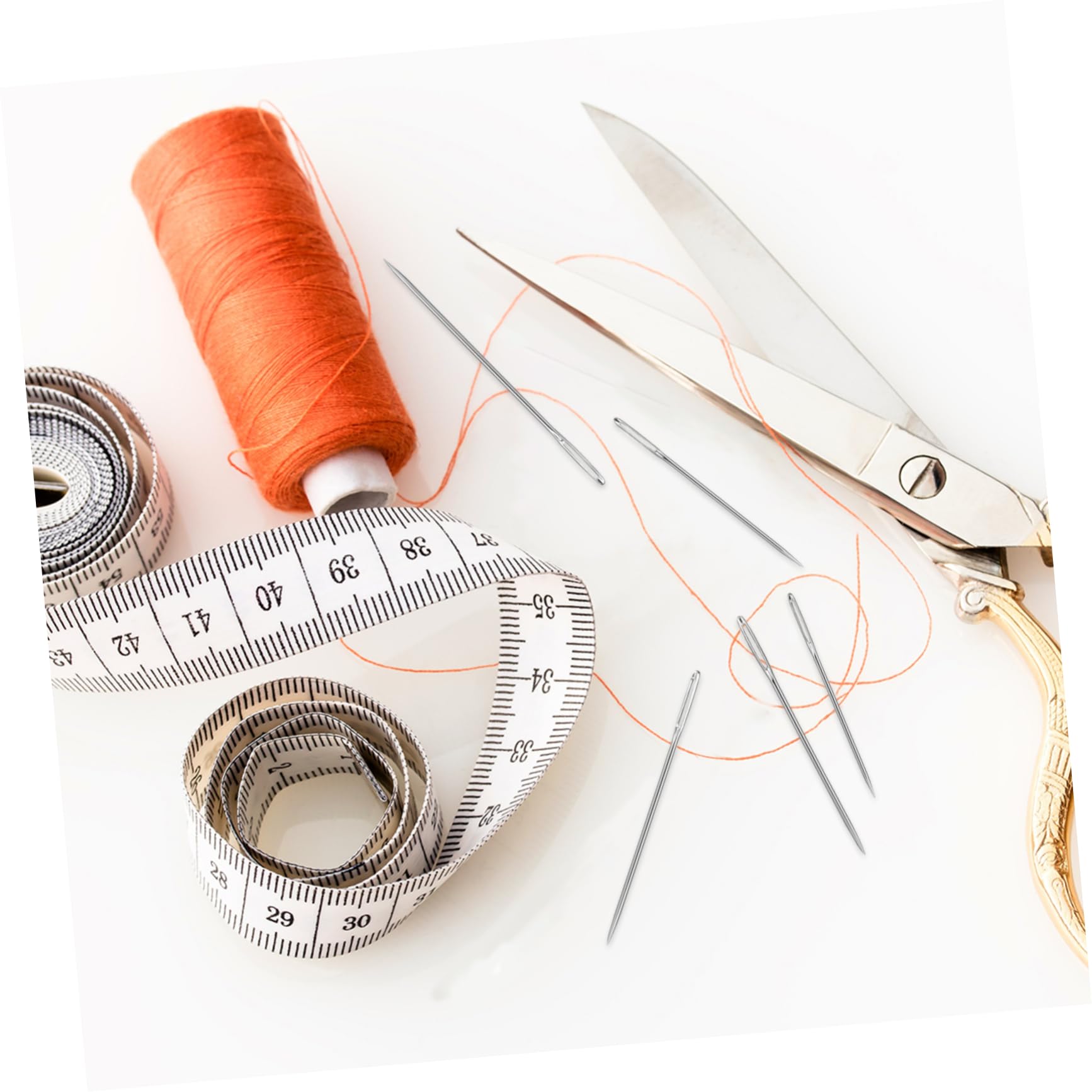 LALAFINA Stainless Steel Embroidery Needles Set with Wooden Storage Case Large Eye Hand Sewing Needles