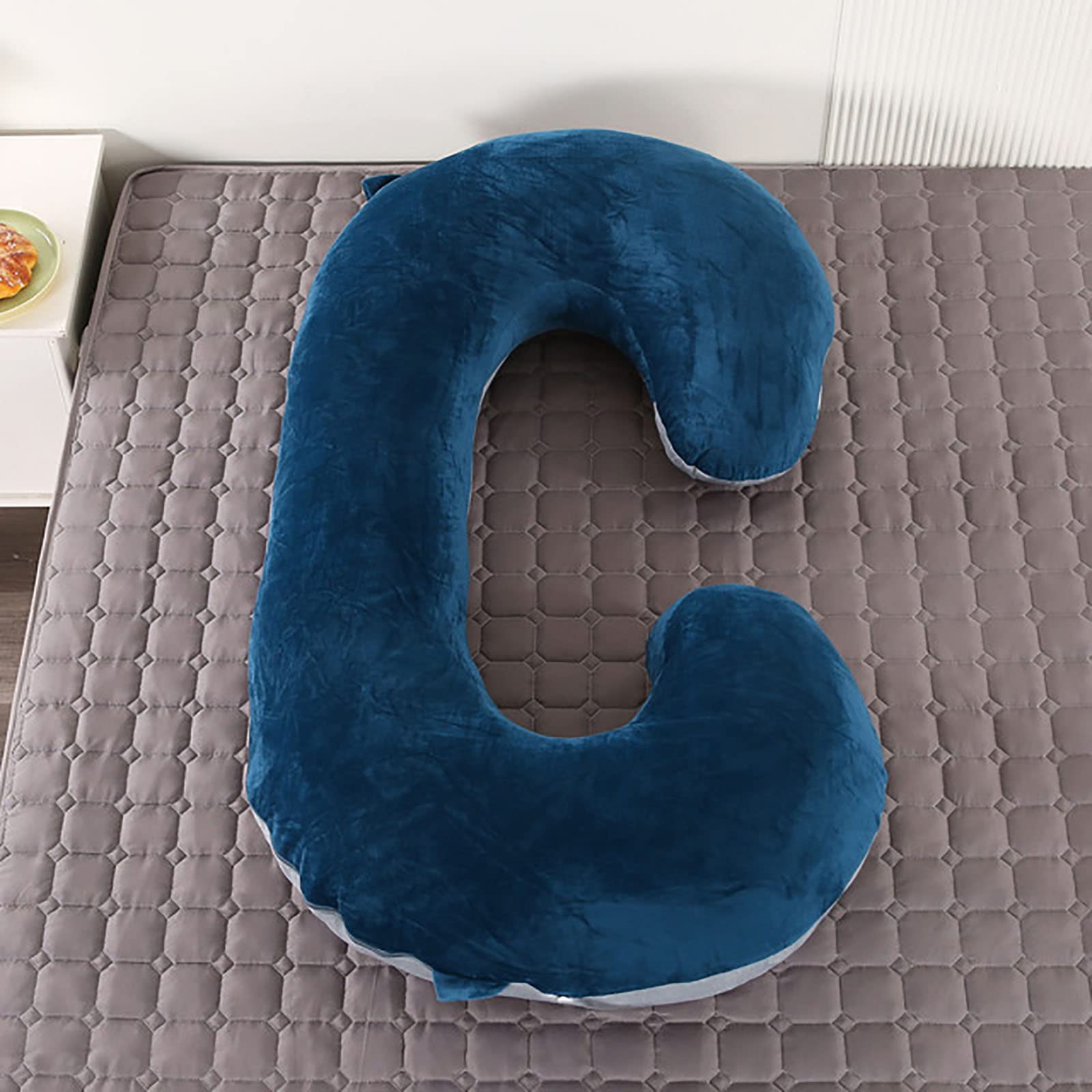 Pregnancy Pillowcase C-Shaped Maternity Pillowcase Pillowcase with Double Zipper Velvet Cover Maternity Pillow