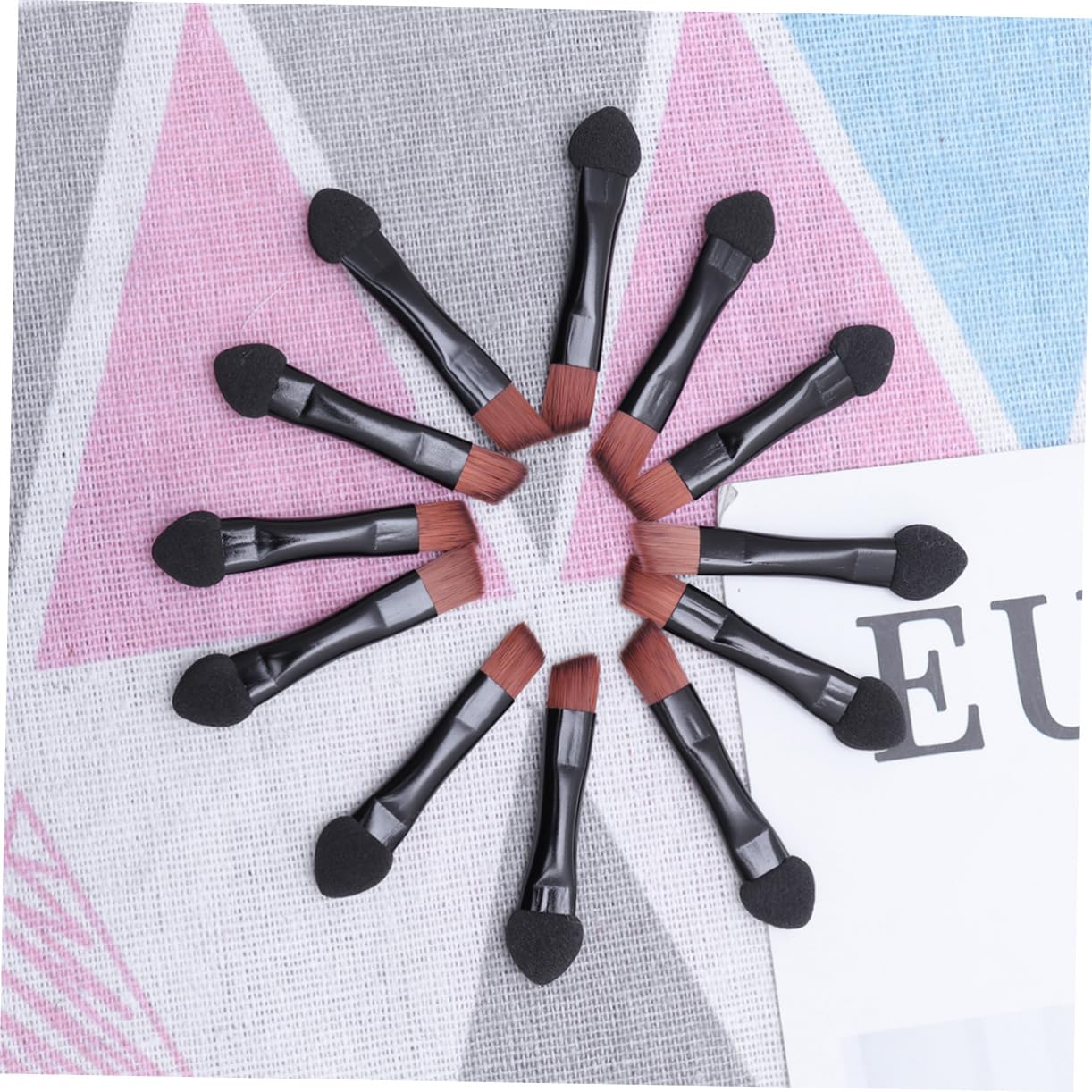 Beatifufu 20pcs Makeup Brush Set Double Sided Eyebrow Lip Brush Eye Shadow Applicator Compact Black for Eye Shadow Cosmetics Blending for Women