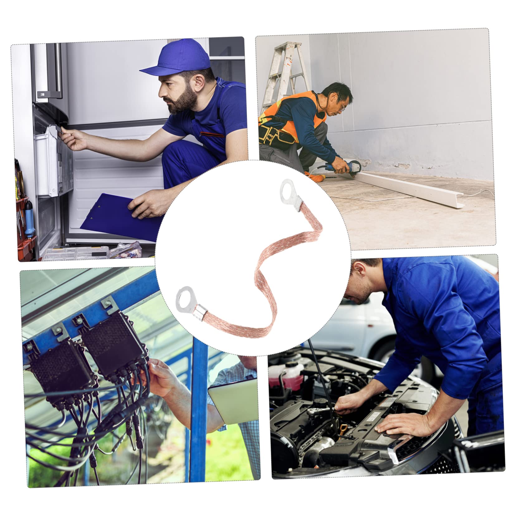 SEWACC High Performance Grounding Wire Braided Belt Flat Wire Straps for Electrical Systems