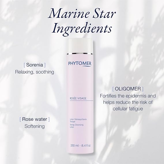 PHYTOMER Rosee Visage Face Toning Cleansing Lotion | All in One Cleanser, Makeup Remover & Toner | Gentle, Alcohol-Free Formula with Rose Water for Soft, Supple Skin (250 ml)