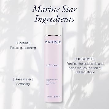 PHYTOMER Rosee Visage Face Toning Cleansing Lotion | All in One Cleanser, Makeup Remover & Toner | Gentle, Alcohol-Free Formula with Rose Water for Soft, Supple Skin (250 ml)