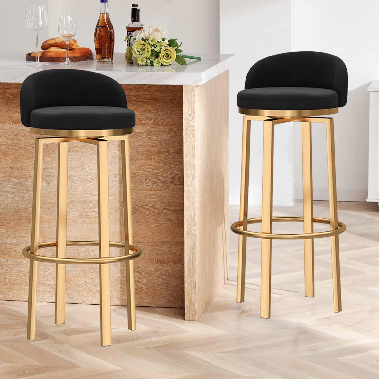 回転式バースツール 4脚セット 高さ65cm カウンター高さバースツール