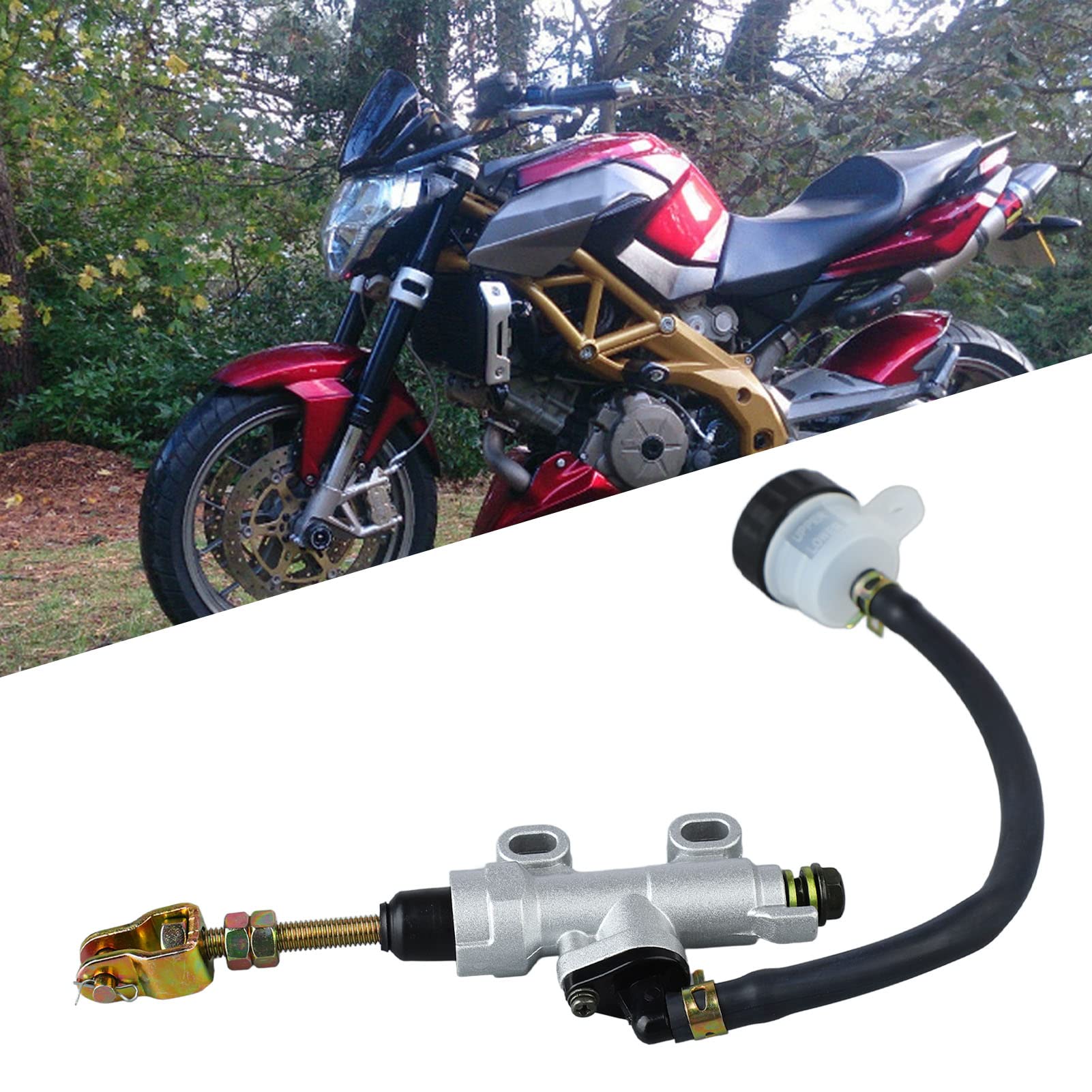 Pompa Freno Posteriore Moto, Universale Cilindro Pompa Freno Cilindro Principale Idraulico per Moto ATV Pit Bike
