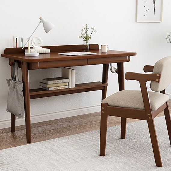 Amazon.com: FAANAS Mid Century Small Study Desk with Storage Drawer ...