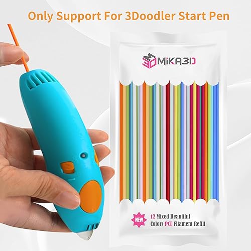 Miniatura 2 de Filamento PCL de 12 colores brillantes para bolígrafo 3Doodler Start+ 3D, filamento de baja temperatura de impresión solo apto para bolígrafos