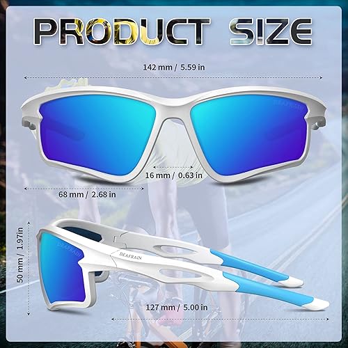 Miniatura 3 de Lentes de sol deportivos polarizados para hombres y mujeres, ciclismo, correr, conducir, pesca, TR90, marco irrompible, protección UV