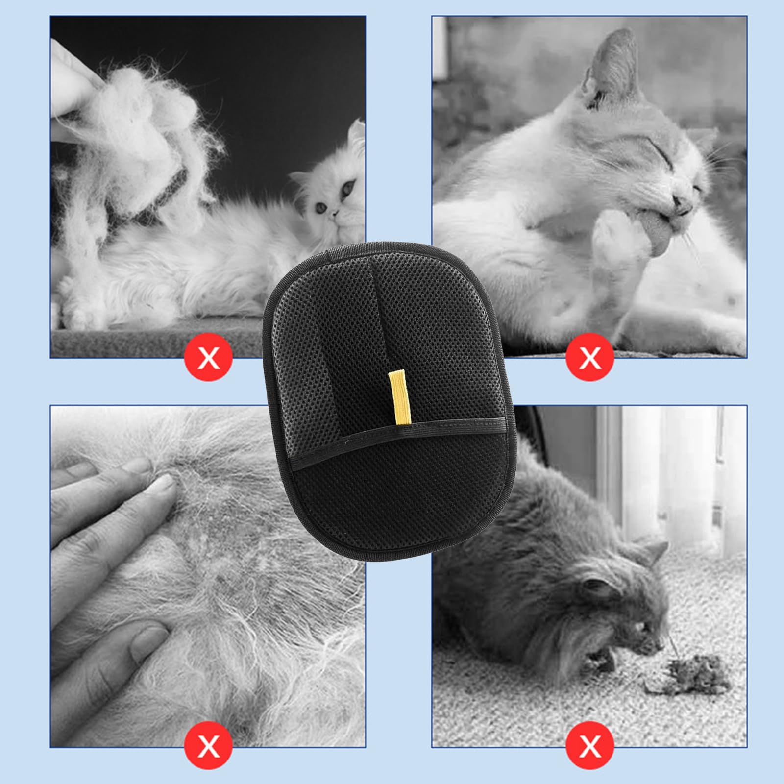 RLMVGBX 2-Pair Anti-Static Pet Grooming Gloves - Multipurpose Deshedding & Bathing Mitts for Cats/Dogs (Reusable Hair Removal Gloves) - Image 3