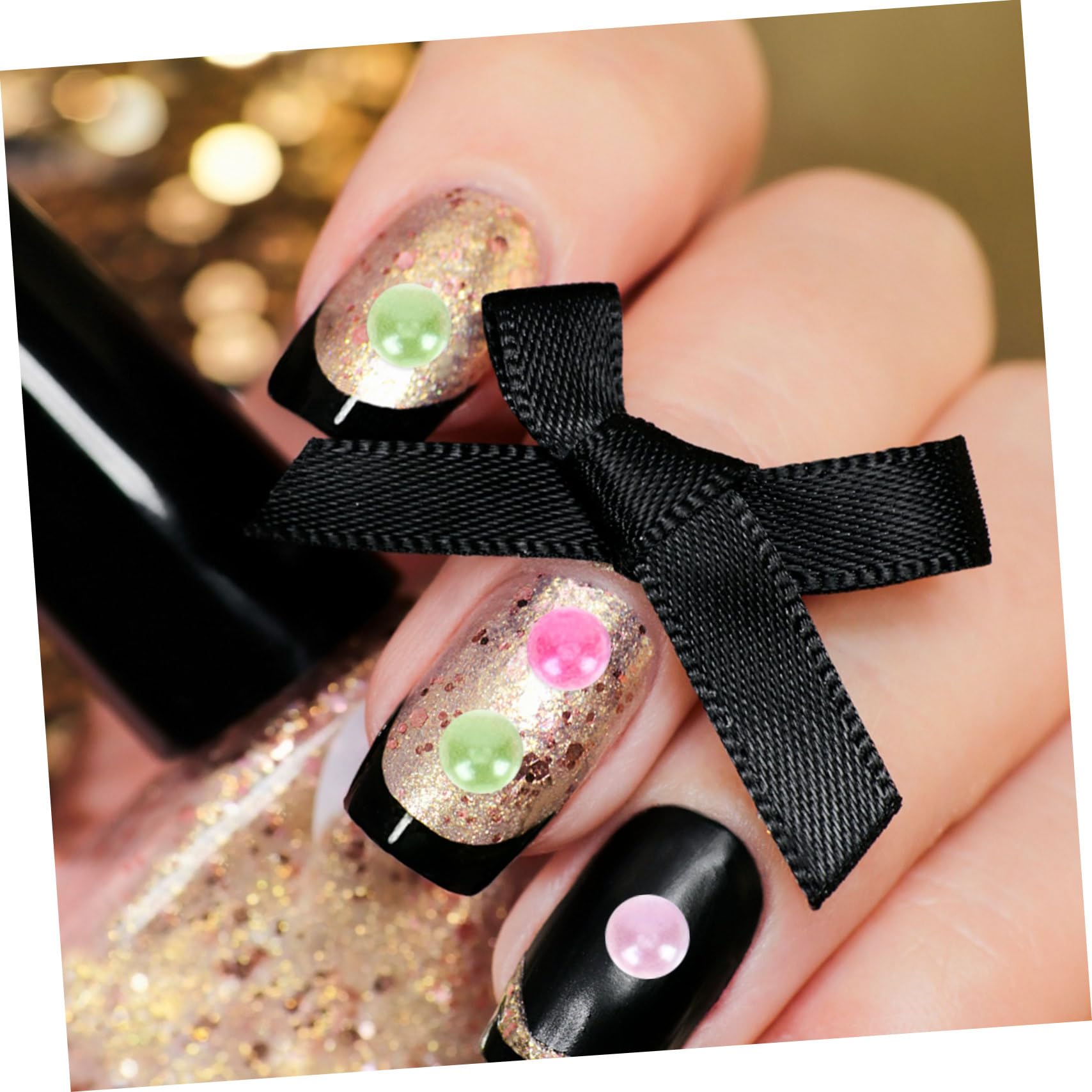 Beavorty 5 Set Di Fogli Adesivi Autoadesivi Con Glitter E Gioielli Per La Decorazione Delle Unghie Assortiti 4 Fogli*5