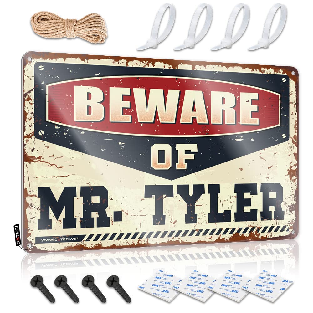 Vintage Poster Neon Vintage Wall Decor | Beware Of Mr. Tyler Cozy Affirmation For Western Home Decoration(20X30CM)