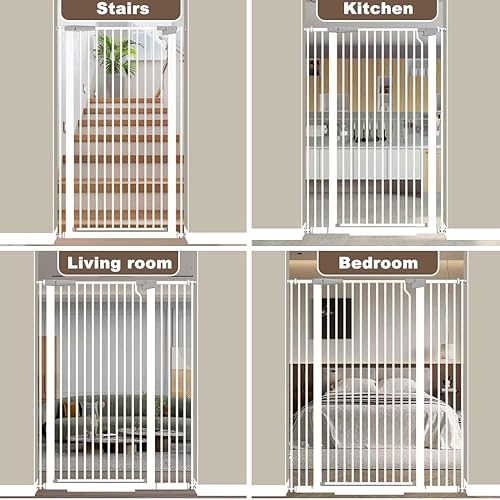 Miniatura 8 de Fairy Baby Puerta para gatos extra alta de 51.18 pulgadas para puerta, ajustable de 29.5 a 32.6 pulgadas de ancho, puerta de perro montada a presión