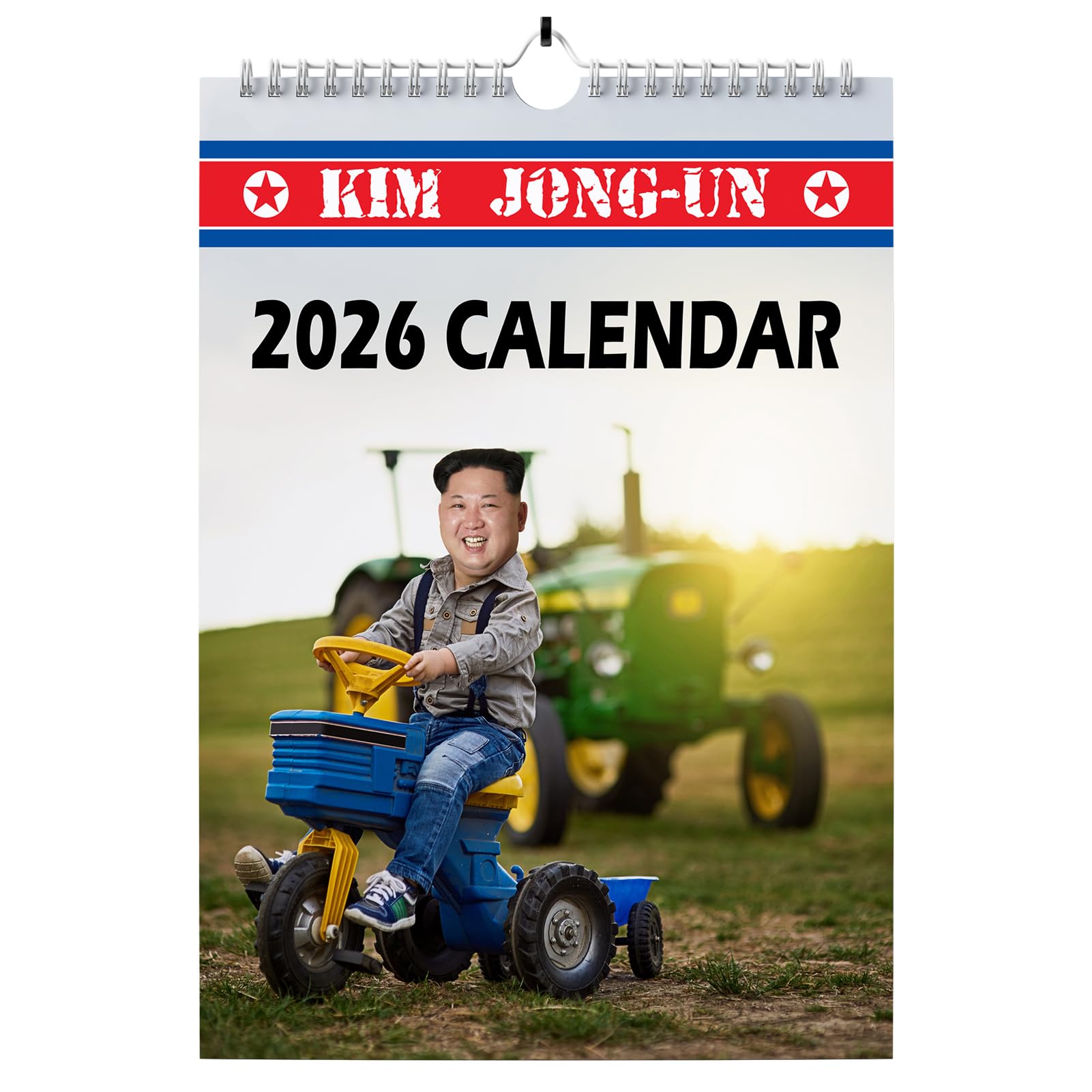Funny Calendar 2026, Funny Secret Santa Ideas Gifts for Men, Novelty Quirky Christmas Birthday Kim Jong Un Wall Calendar Planner Presents Weird Office Gift