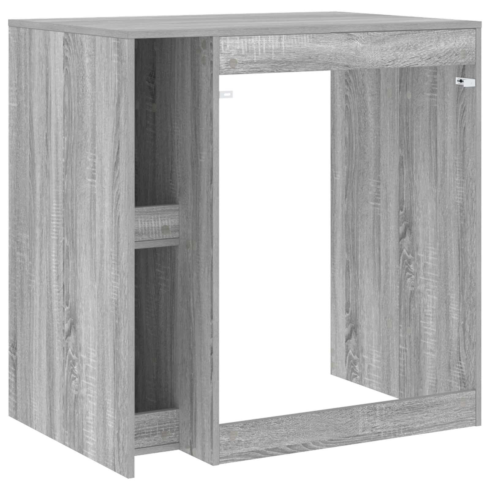 Waschmaschinen-Schrank Mit Tur Graues Sonoma 87x60x89 cm | Holzwerkstoff, Wasserabweisend, 2 Facher, Einfache Montage, Feuchtes Tuch Reinigung