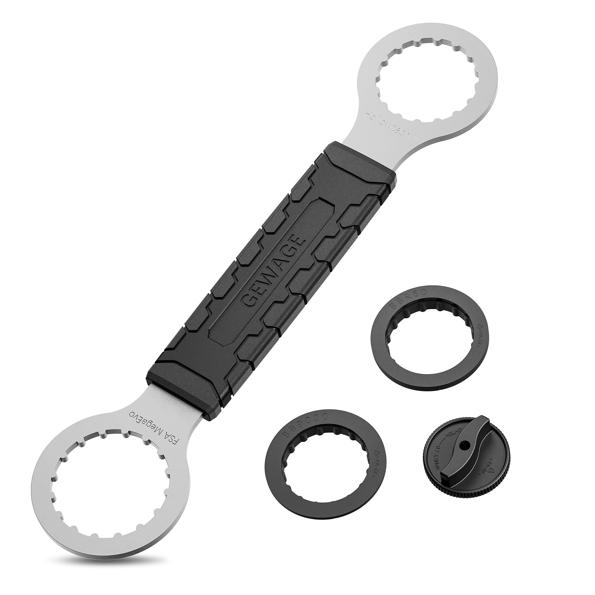 GEWAGE Bicycle Centre Lock Tool, Bicycle Bottom Bracket Key Compatible with Hollowtech II/BB9000,BBR60,M8000, RaceFace,Cinch,Rotor BSA30,Hawk Racing,BB3086M (16Notches 44&49mm)