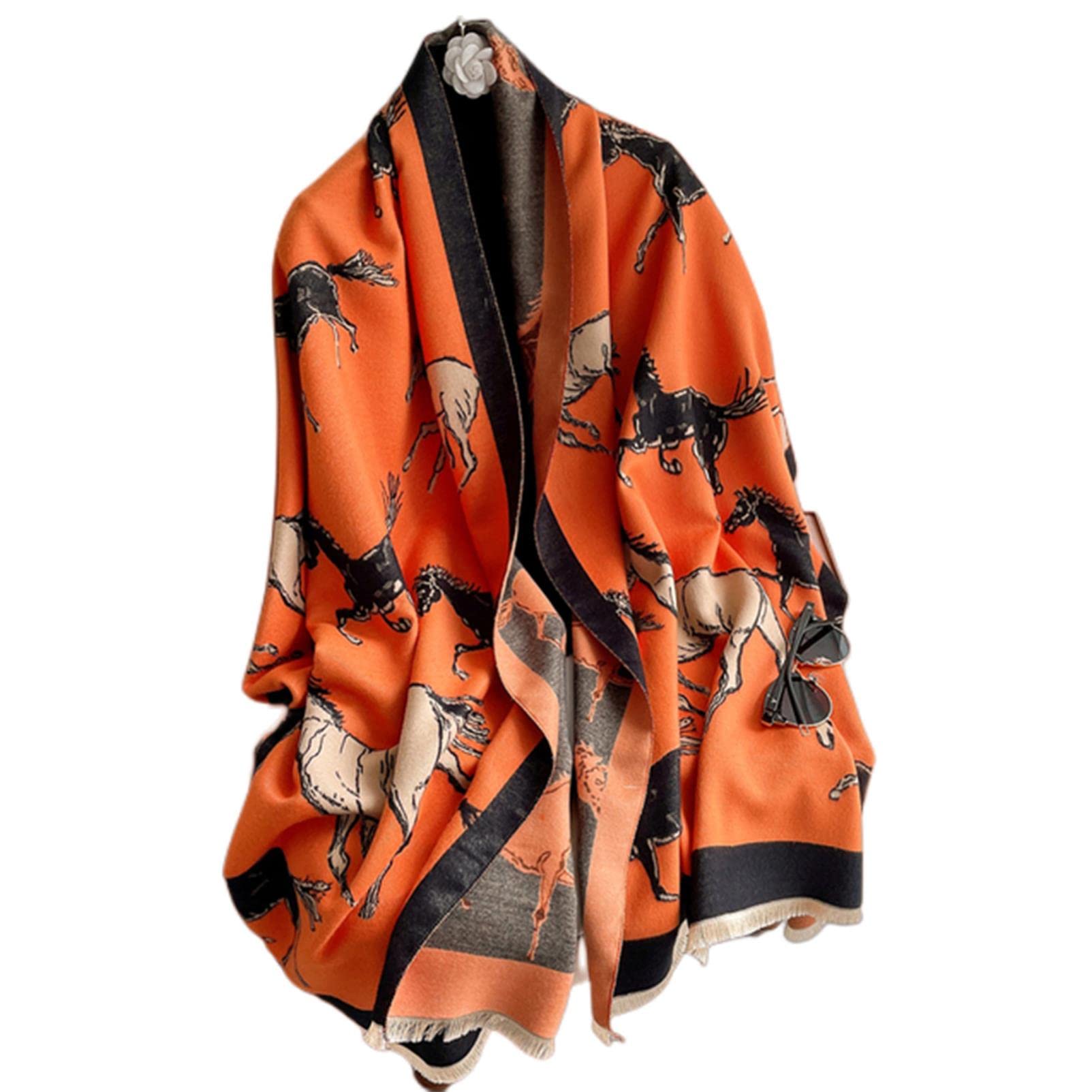 URYYRIT Foulard Écharpe Cachemire Chaude Dames Imprimer Un Châle De Couverture Hivernale Épaisse Et Envelopper Pashmina 180 * 65 Cm Femmes-Wyt154-3