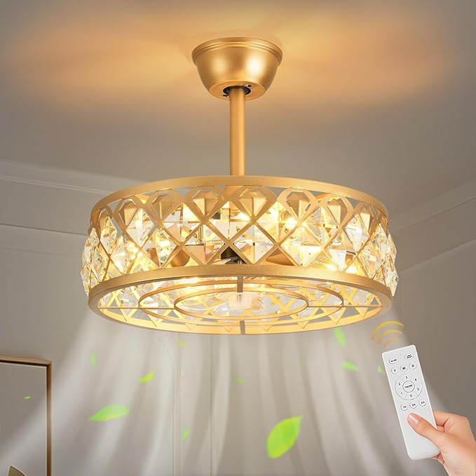 Ventilador de Techo 19.1 Pulgadas con Luz, Control Remoto, 6