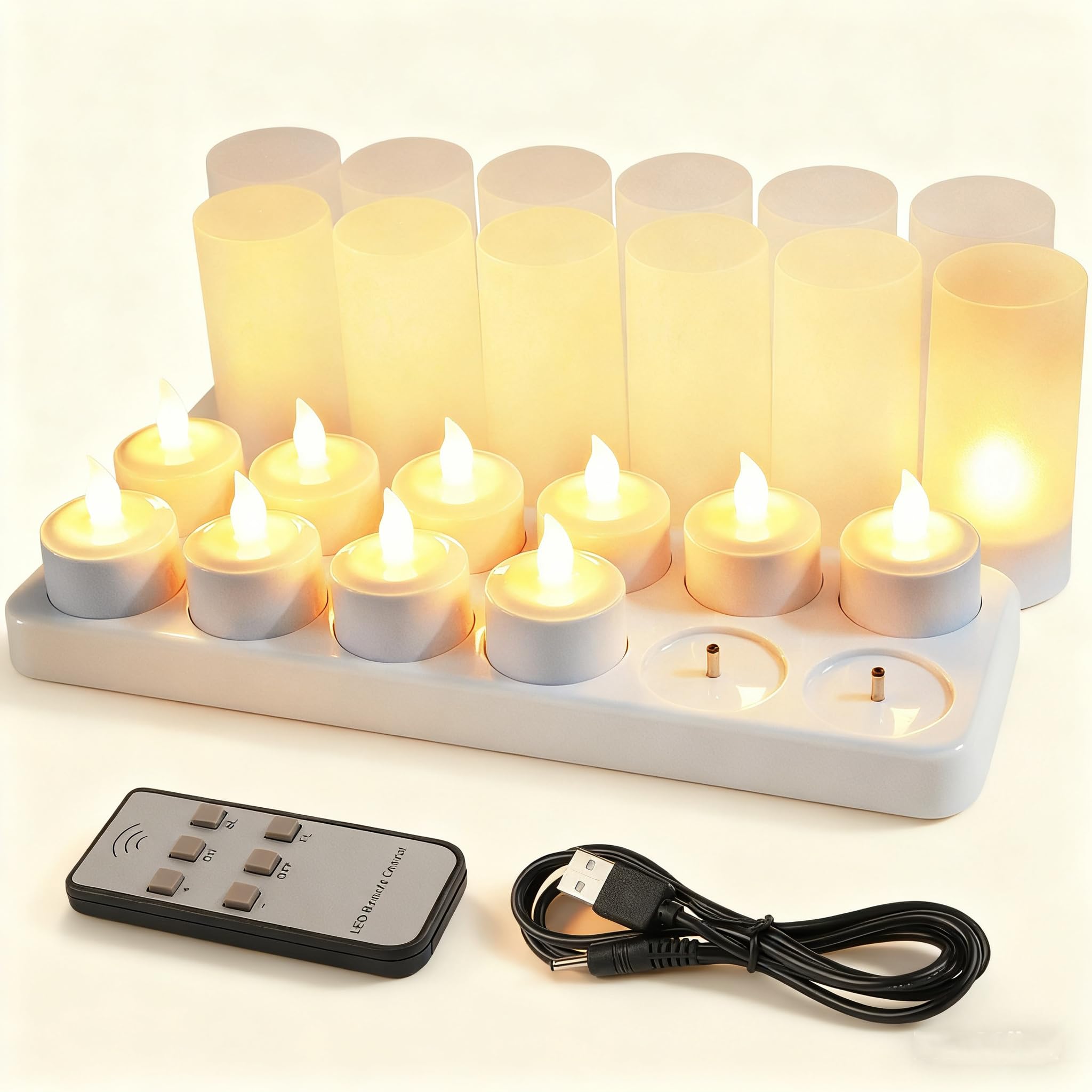 Amazon.co.jp : EuroFone LED キャンドルライト-12個の充電式LED点滅