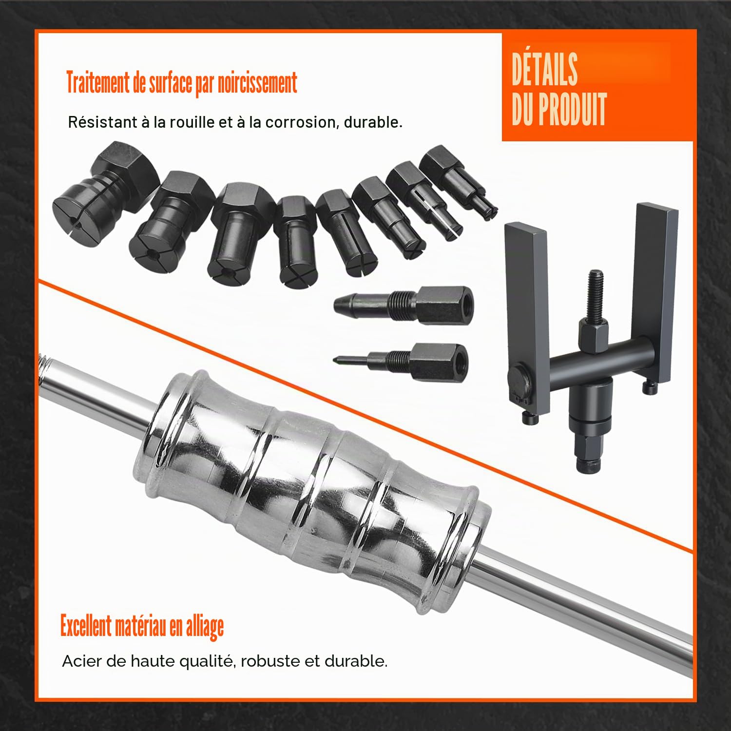 Lot de 12 extracteurs de roulements intérieurs 8-32 mm avec extracteur à 2 mâchoires pour Trous borgnes et Marteau Coulissant, pour vélo et Moto