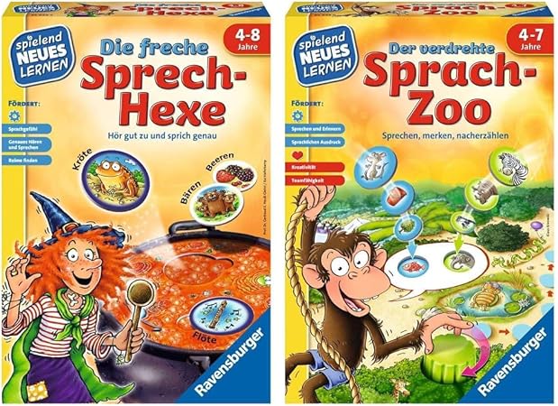 Ravensburger Der Verdrehte Sprach-Zoo – Gioco Educativo Per Bambini – Stimola Linguaggio E Memoria – 2-4 Giocatori