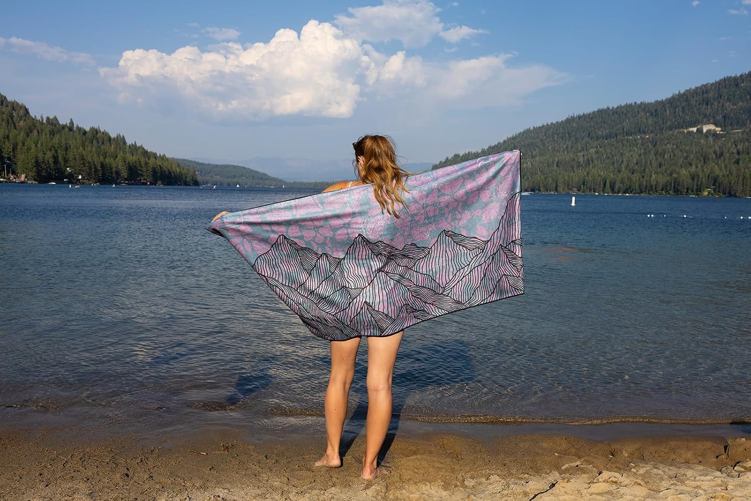 Lavendar Ridge Beach Towel – Fast Dry Microfiber Towel, Ultra-Light & Super Absorbent. Sand Resistant Travel Towel for Beach, Pool, Camping, Yoga & Outdoor use.
