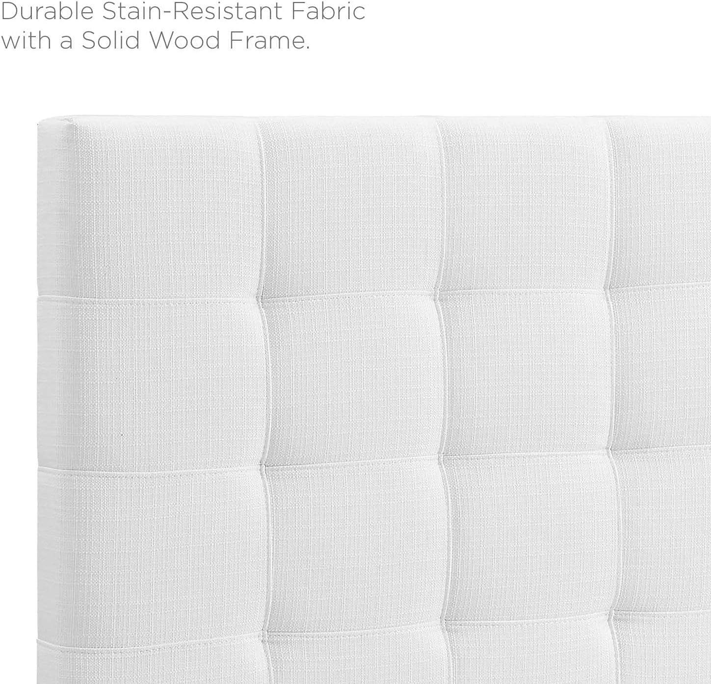 Modway Paisley Upholstered Tufted Linen Fabric Full / Queen Headboard Size in White