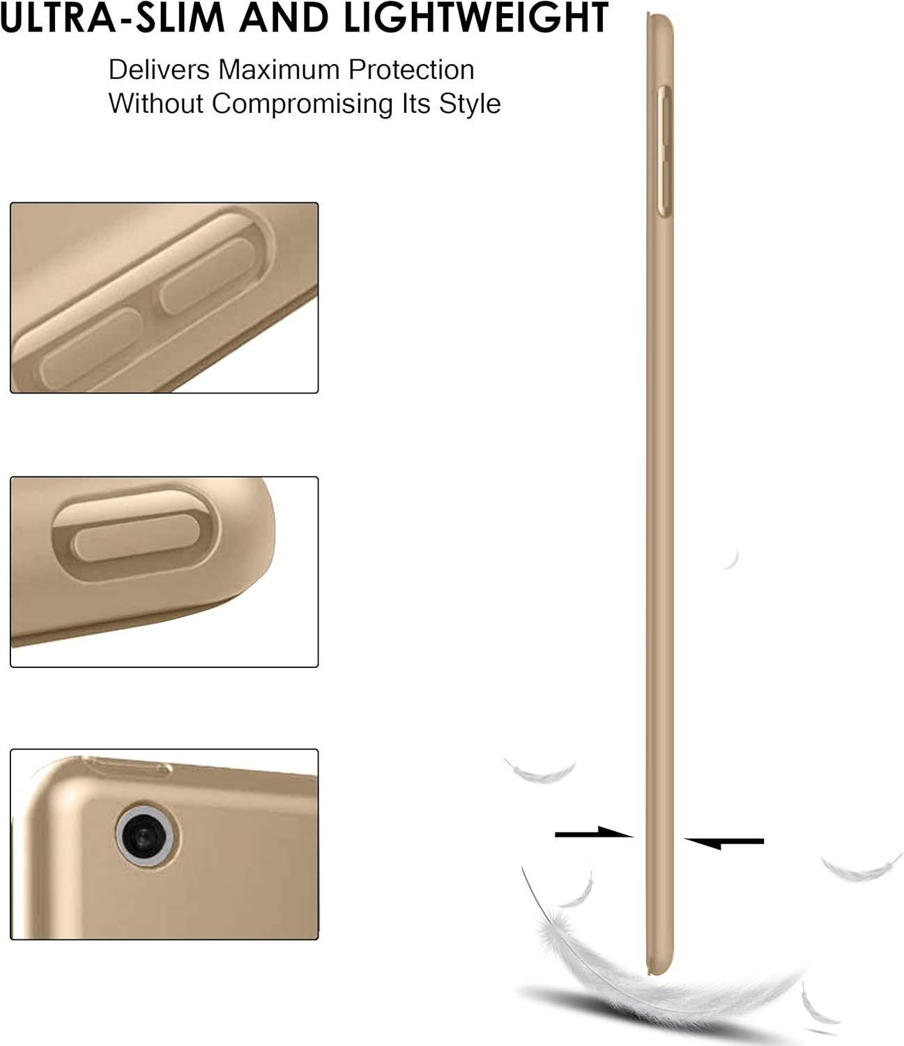 DuraSafe Cases for iPad Air 4th 5th 6th Gen Air 11 TPU Case A2588 A2589 A2591 A2316 MM9E3LL/A MM9D3LL/A MME23LL/A MM9C3LL/A MM9F3LL/A MYFQ2LL/A MYFM2LL/A MYFR2LL/A MM9N3LL/A MYHC2LL/A - Gold