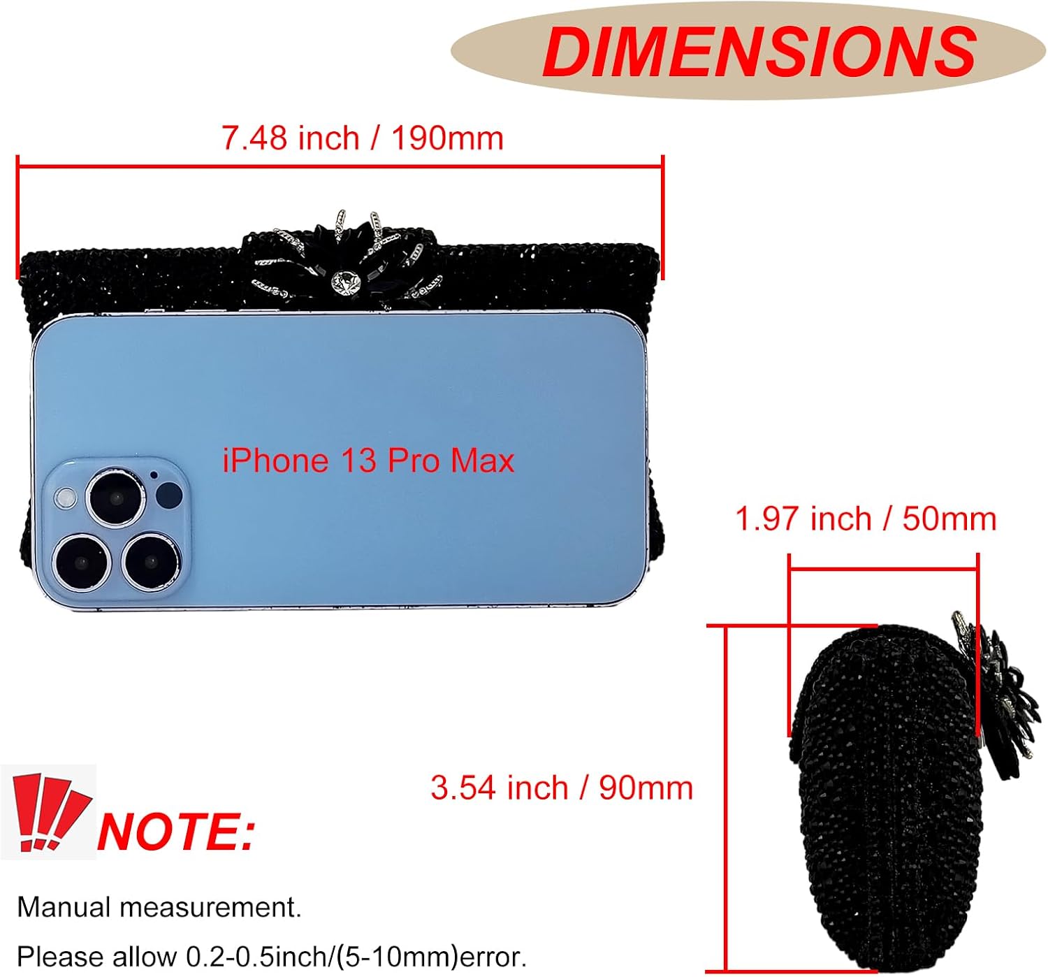 HUANG ZHUANG Elegant Flower Clutch Solid Rhinestone Handbags For Women Evening Bag Party Purse Bridal Prom Bag - Image 4