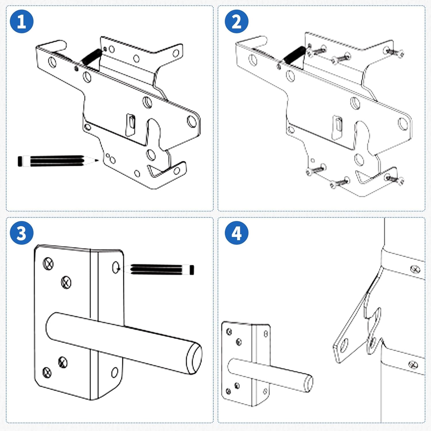 K Kasonic Self Closing Gate Hinges with Latch Hardware Kit for Vinyl/PVC/Wooden Fence Gates, 90 Degree Adjustable Gate Door Hinges Hardware Kit with Swing Adjuster Tool and Self-Tapping Screws