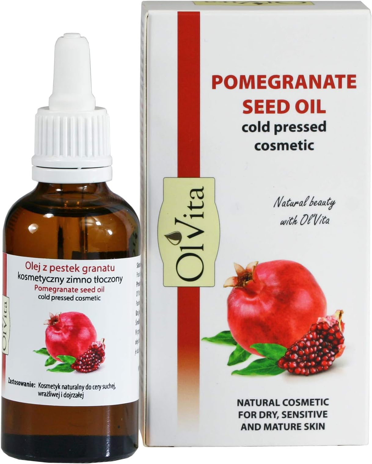 Pomegranate Seed Oil, Cosmetic, Cold-Pressed, Ol'Vita 50ml