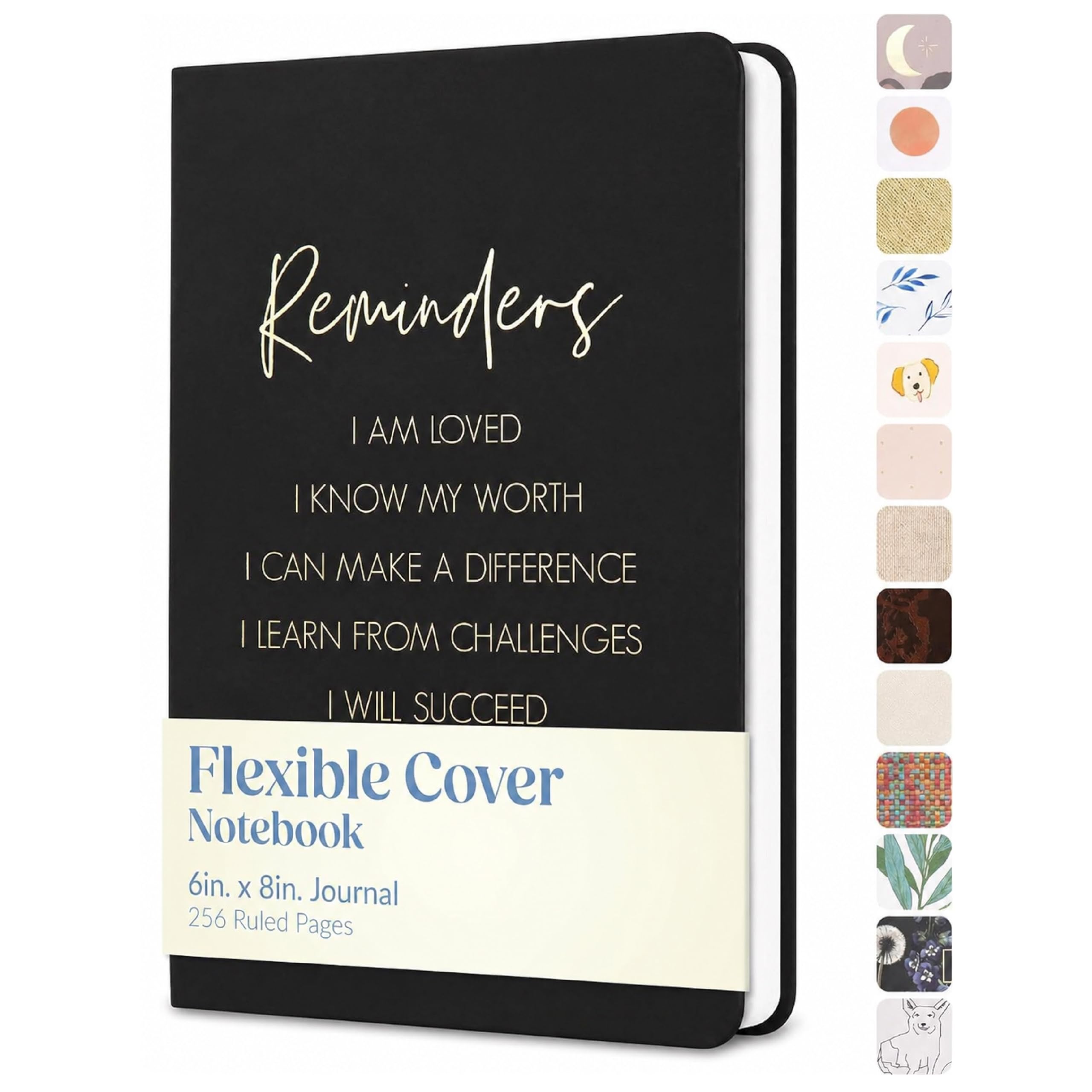 Eccolo Lined Journal Notebook, Flexi-Cover, Reminders, 256 Ruled Pages, Medium 5.75-x-8.25 inches — image 1