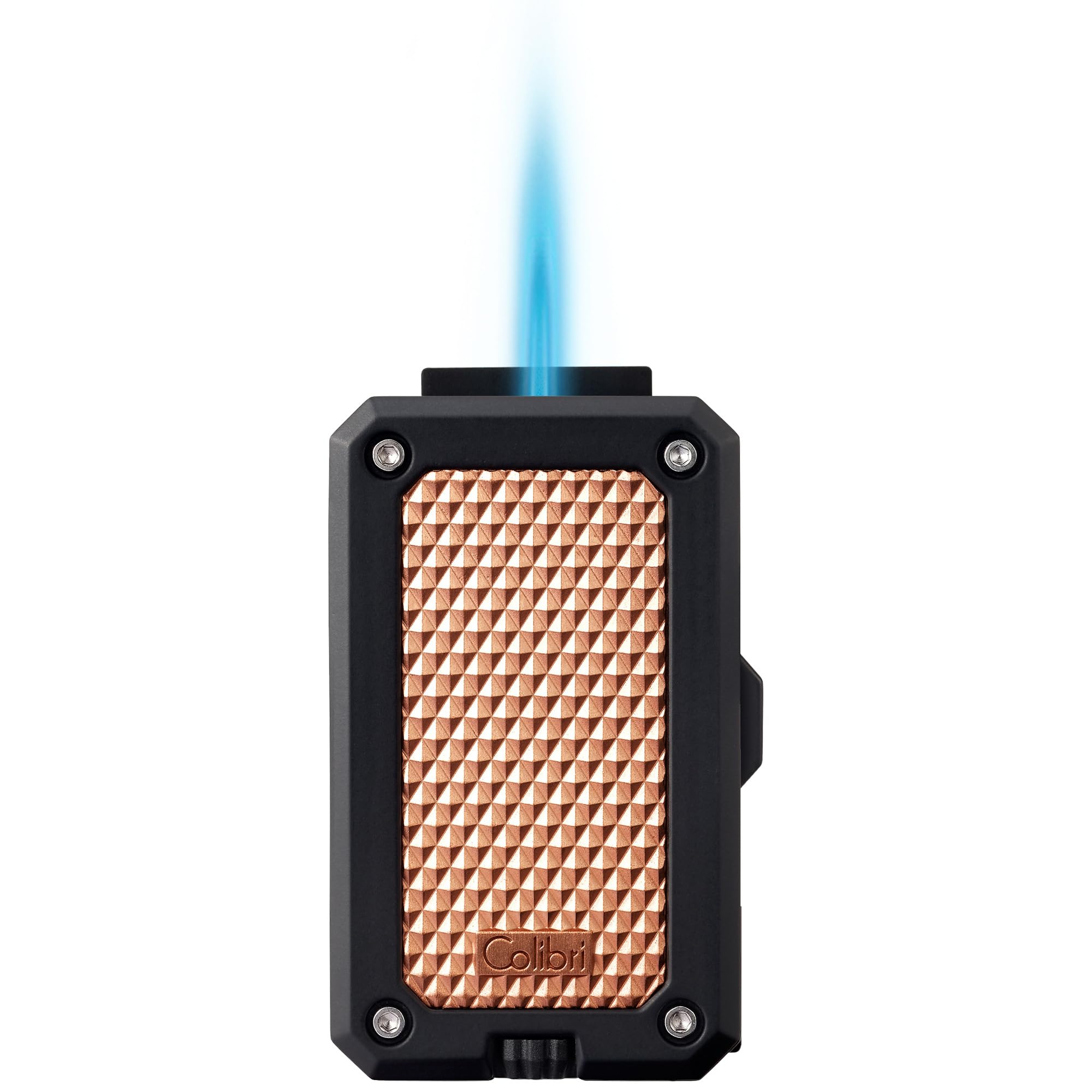 Rally Single Jet Flame Butane Lighter, Windproof & Refillable, Lighter Enthusiast's Choice with Blue Fuel Window and Adjustable Flame (Black & Rose)