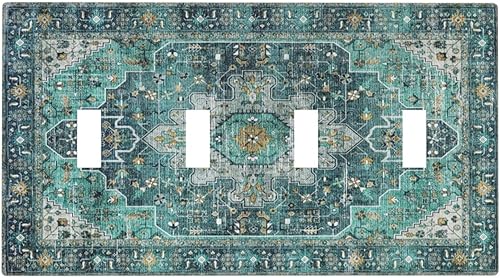 Miniatura 83 de Cubiertas de Interruptor de Luz de Palanca Simple con Diseño Abstracto de Sol Amanecer Retro, Placa Decorativa Arcoíris Atardecer de 1 Gang, Placa