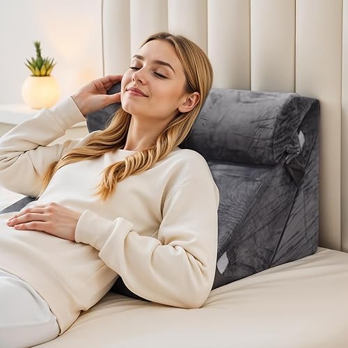 3 almohadas de cuña para la apnea del sueño  Almohada refrescante de espuma viscoelástica de reflujo ácido  Almohada de cuña ajustable de 9 y 12