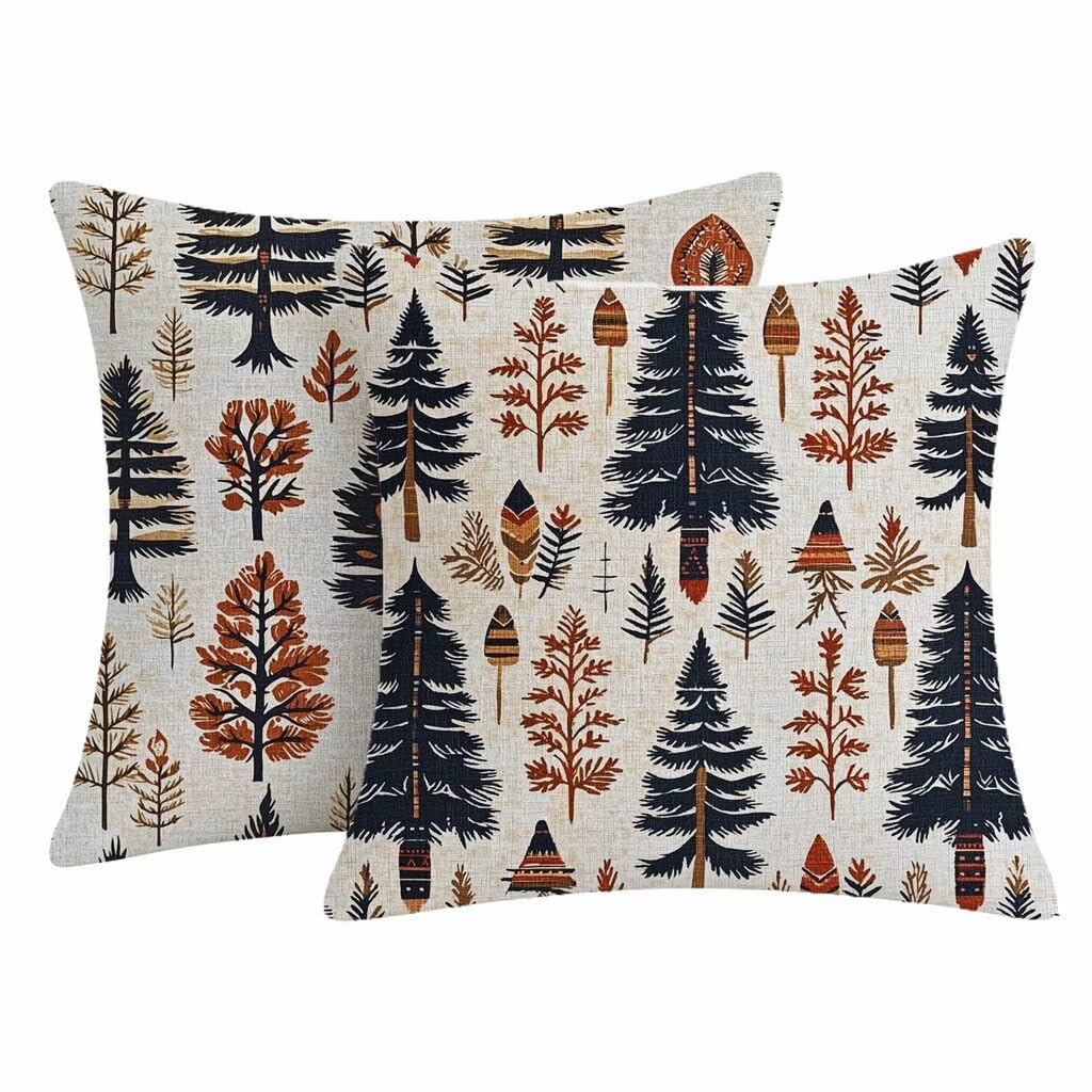 Housse coussin exterieur impermeable en lin beige haut de gamme 50x50
