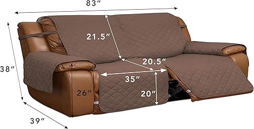 Miniatura 3 de Easy-Going Funda de sofá reclinable, funda de sofá reversible para sillón reclinable doble, funda de sofá dividida para cada asiento, protector de
