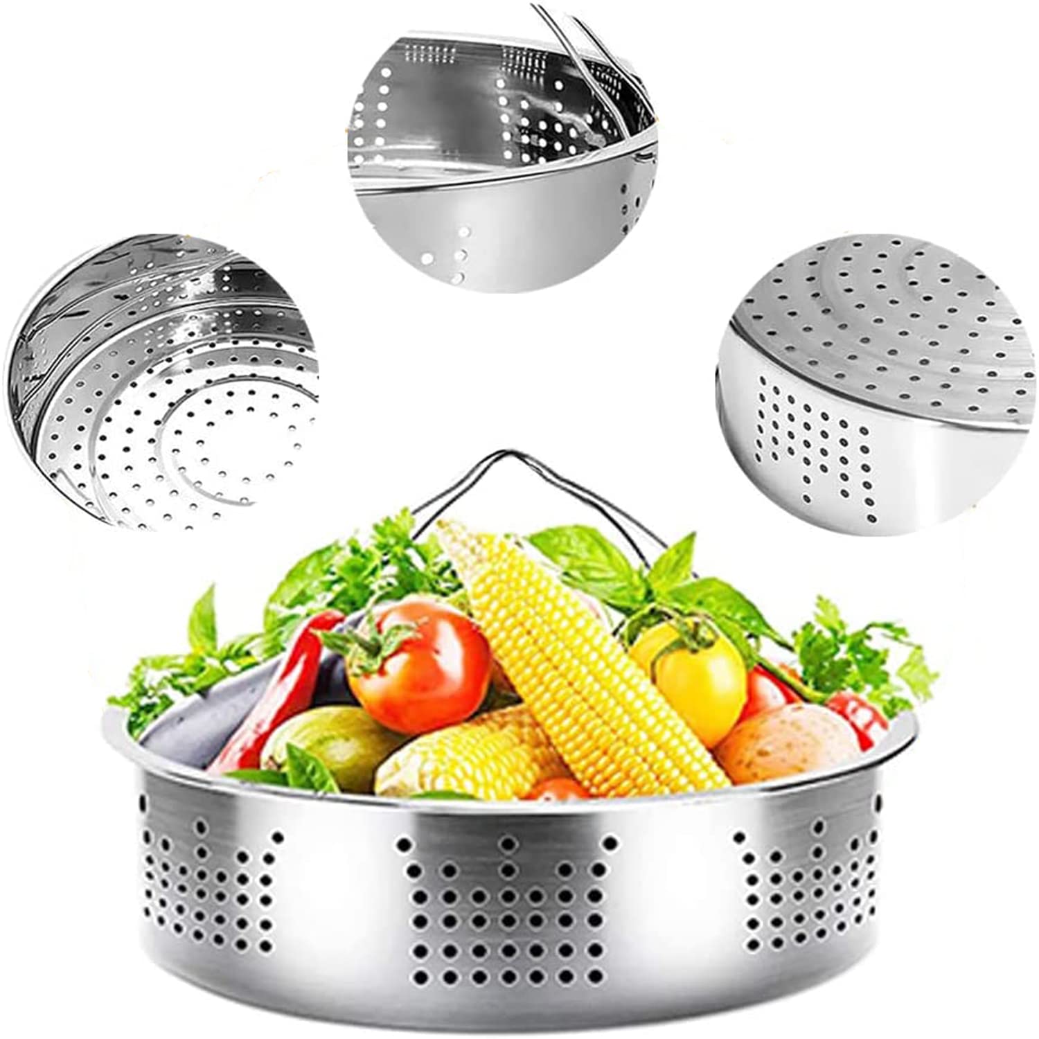 Set Cestelli Vapore, Accessori Pentola Pressione, Cestello Cottura a Vapore, Cestello a Vapore,10000, Cucina Cestino a Vapore, per Panini al Vapore, Mais, Pesce,Uova, Verdure