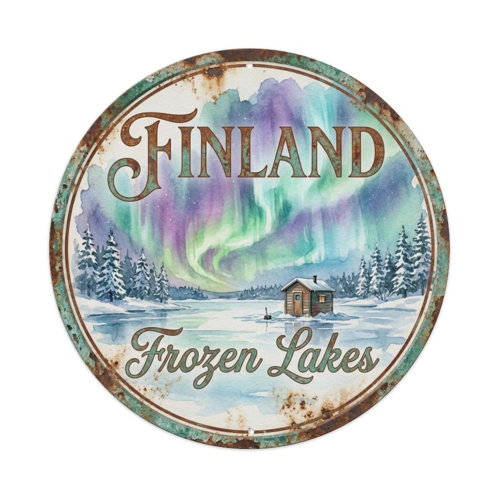 Vintage Travel Finland Picturesque Vintage Metal Tin Sign Plaque