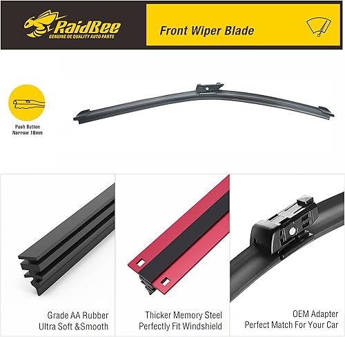 Miniatura 4 de Escobillas limpiaparabrisas OEM, juego de 3 escobillas limpiaparabrisas silenciosas de repuesto para automóviles para VW Volkswagen 2015-2020