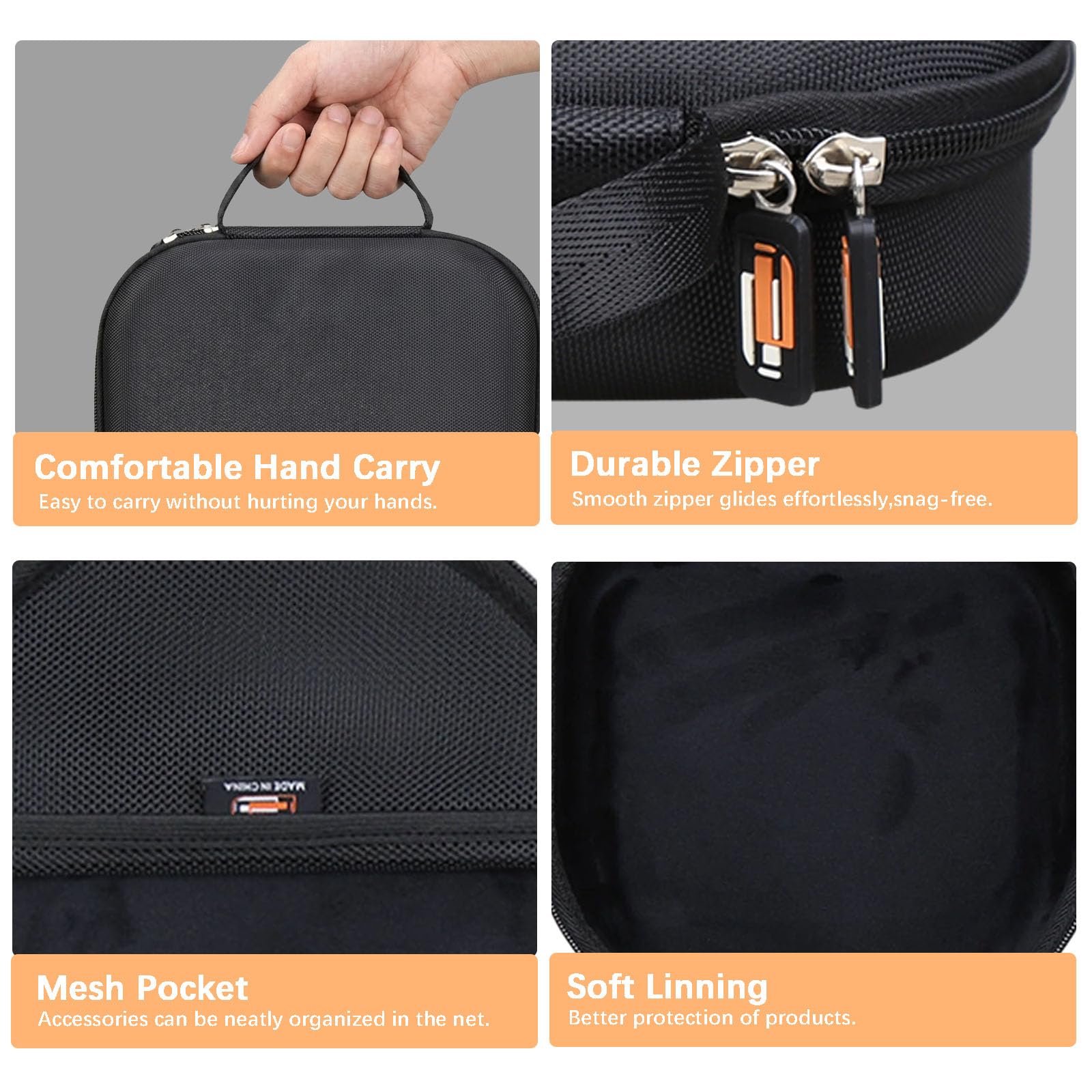 Custodia rigida in EVA compatibile con Apple AirPods Max/AirPods Max 2, custodia protettiva da viaggio portatile, organizer per cuffie e accessori (solo custodia)