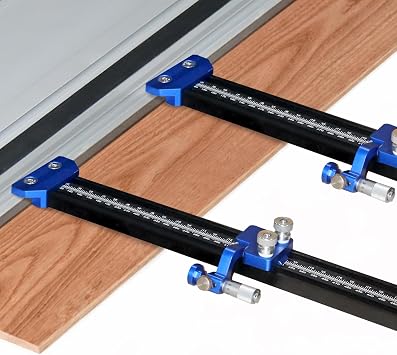 Track Saw Parallel Guide System Compatible with Festool, Makita and Milwaukee Track Rails, with Micro-Level Fine Tuning, Zero Calibration, Repeatable Cuts, Quick Detach Black Blue