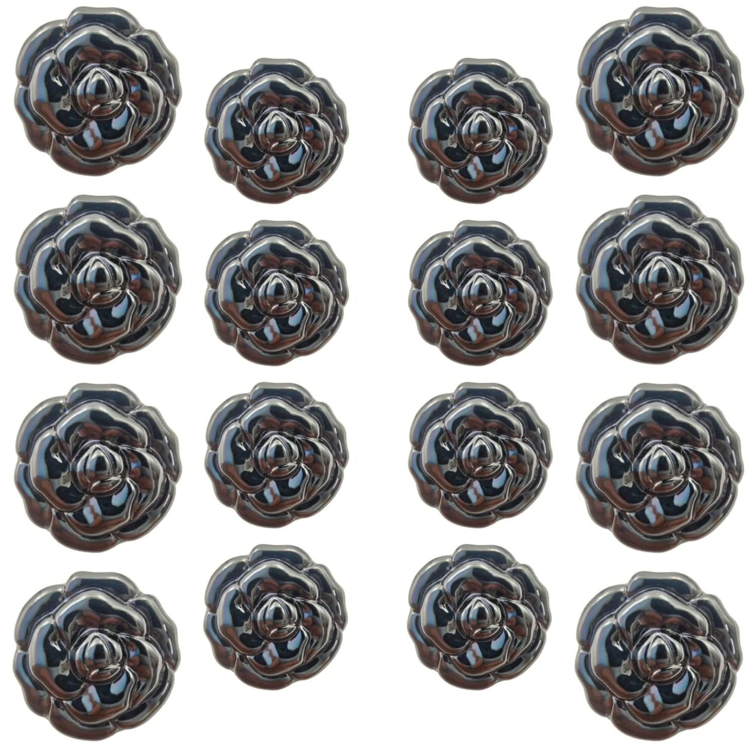 Ani Accessories Round Flower Design Shank Button for Clothes Double Breasted Coat Blazer Suit bandh Gala Sherwani and Indian Dresses Sports Coat (Pack of 16, Rose Flower Button)-picture-48